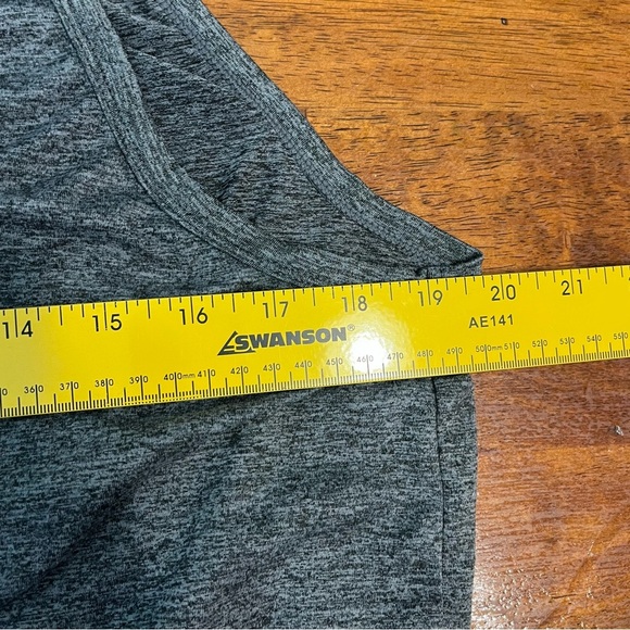 Fabletics gray Heathered tank top open back no size tag measures like medium - Picture 2 of 6
